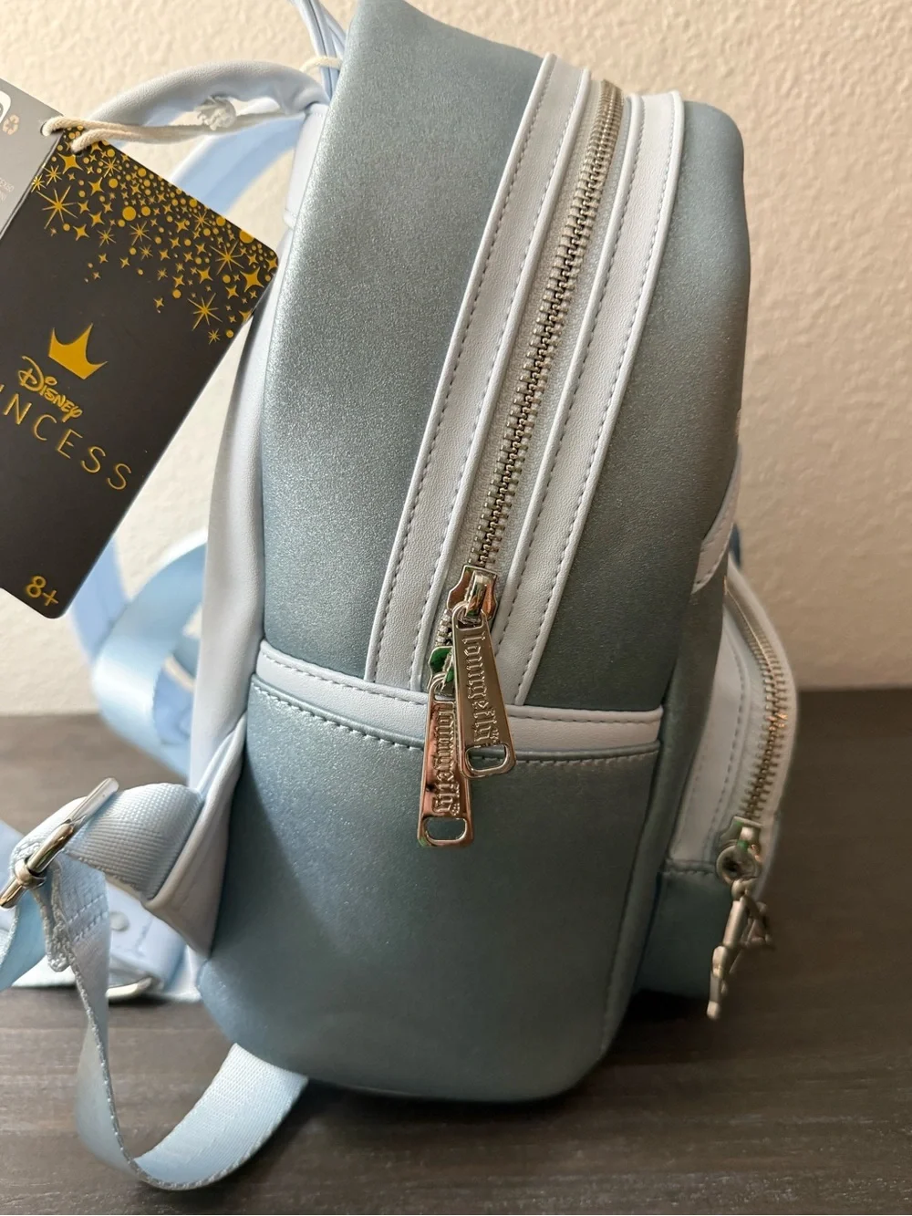 Loungefly HardtagTiana princess and the frog Light Blue Dress Mini Backpack, NWT